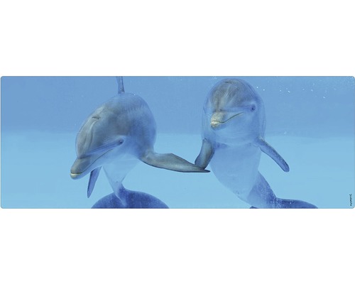 Koupelnová zádní stěna mySPOTTI aqua Delphin 120x45 cm Dva delfíni ve vodě