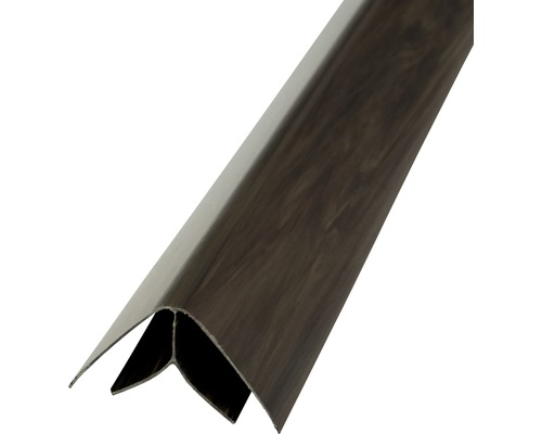 Profil pro plastové palubky rohový vnitřní 3000 x 44 x 44 mm tmavé dřevo