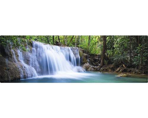 Koupelnová zádní stěna mySPOTTI aqua Waterfall 140x45 cm Vodopád v lese s čistou vodou