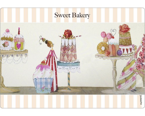 Obkladový panel do kuchyně mySPOTTI pop Cukrárna 41x59 cm Dekorace Sweet Bakery s pečivem a figurkami