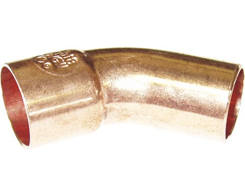 Oblouk 45 IA 5040 15 mm, měď, hrdlo na jedné straně