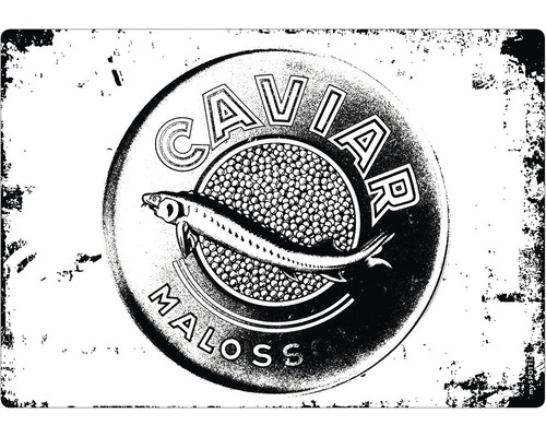 Obkladový panel do kuchyně mySPOTTI pop Kaviár 41x59 cm Plechovka Caviar Maloss s obrázkem ryby