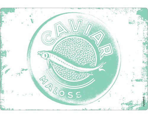 Obkladový panel do kuchyně mySPOTTI pop Kaviár 41x59 cm Dekorativní kovová deska s motivem Caviar Maloss