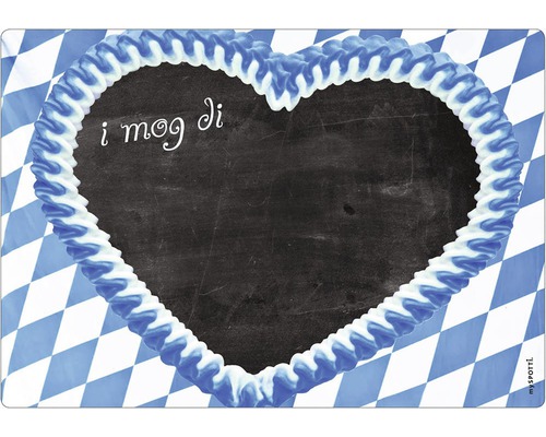 Obkladový panel do kuchyně mySPOTTI memo Srdce 41x59 cm Prostírání v bavorském stylu s tvarem srdce a nápisem I mog di