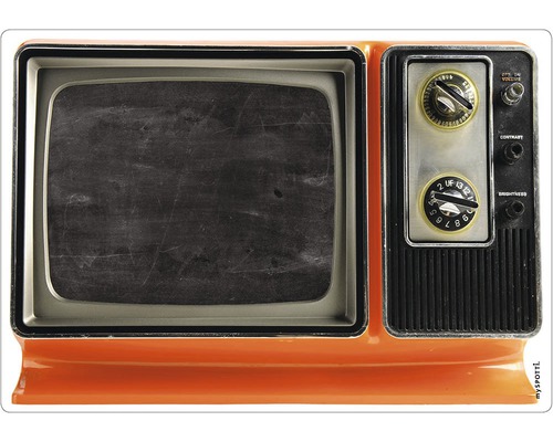 Obkladový panel do kuchyně mySPOTTI memo Televize 41x59 cm Dekorativní retro televizor