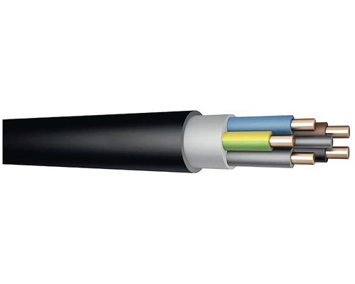 Instalační kabel CYKY-J 5x1,5, metrážové zboží Vícežilový zemnící kabel s vnějším pláštěm