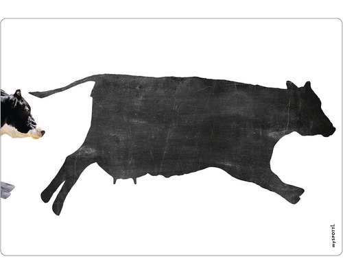 Obkladový panel do kuchyně mySPOTTI memo Kráva 41x59 cm Rohožka s motivem krávy