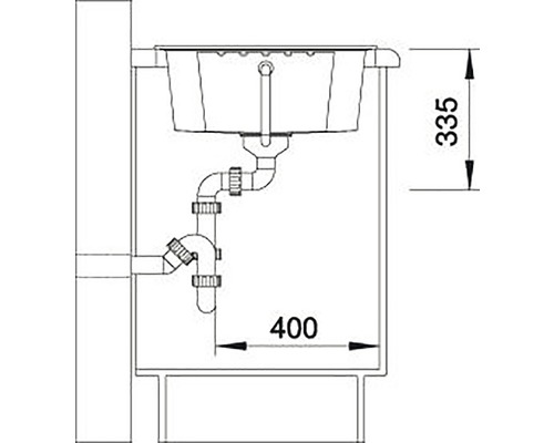 Výkres umyvadla s rozměry pro instalační účely