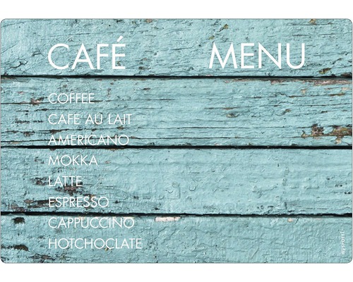 Obkladový panel do kuchyně mySPOTTI memo Café & Menu 41x59 cm Kavárenské menu na dřevěném pozadí