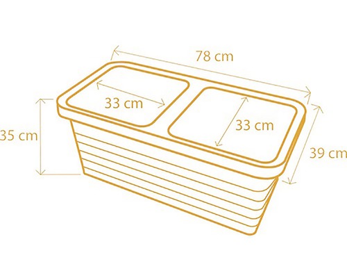 Obrázek truhlíku s rozměry: délka 78 centimetrů, šířka 39 centimetrů a výška 35 centimetrů.