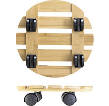 Podstavec na květiny z bambusu s kolečky