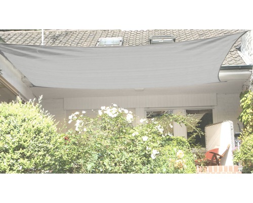 Sluneční plachta bez napínacího lanka, PES 280 g/m², stříbrno-šedá 200x250 cm Obdélníková sluneční plachta nad terasou se zahradou