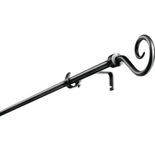 Záclonová tyč šnek, černá Ø 16 mm, vytahovací 100-200 cm-thumb-0