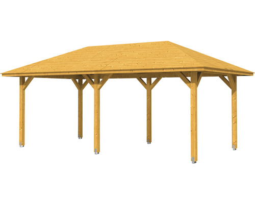 Dřevěný zahradní altán se sedlovou střechou