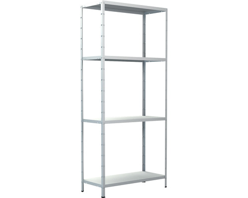 Kovový regál Schulte 4008-W 1800x800x350 mm, 4 police, nosnost 240 kg, bílý Kovový regál se čtyřmi policemi