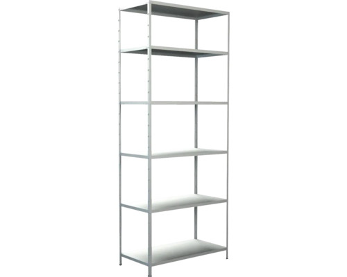 Kovový regál Schulte 4012-W 2500x1000x500 mm, 6 polic, nosnost 510 kg, bílý Kovový regál se šesti policemi pro skladování