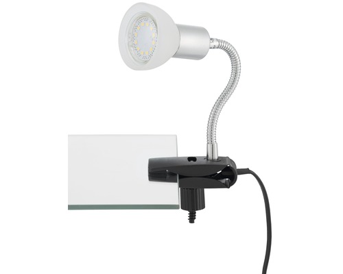 LED svítilna se svorkou a flexibilním ramenem pro upevnění na povrchy