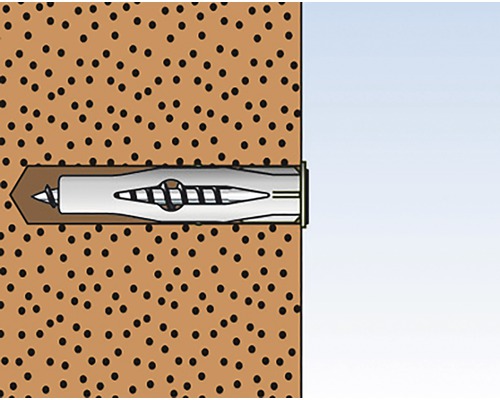 Ilustrace hmoždinky ve zdi
