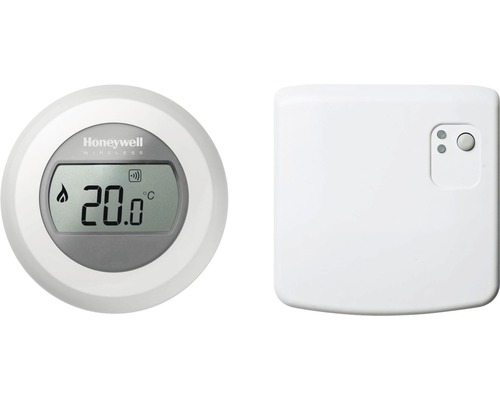 Logo společnosti Honeywell. Termostat s rádiovým přijímačem