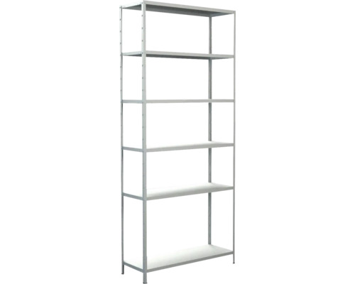 Kovový regál Schulte 4536-W 2300x1000x350 mm, 6 polic, nosnost 510 kg, bílý Kovový regál se šesti policemi