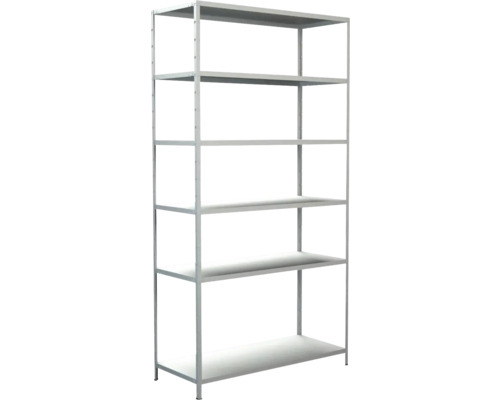 Kovový regál Schulte 4546-W 2300x1200x500 mm, 6 polic, nosnost 510 kg, bílý Kovová police se šesti policemi pro skladování