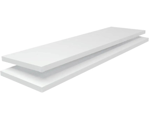 Regálová police Schulte bílá 1200x35x350 mm, balení 2 kusy, zásuvný systém Dvě dřevěné police