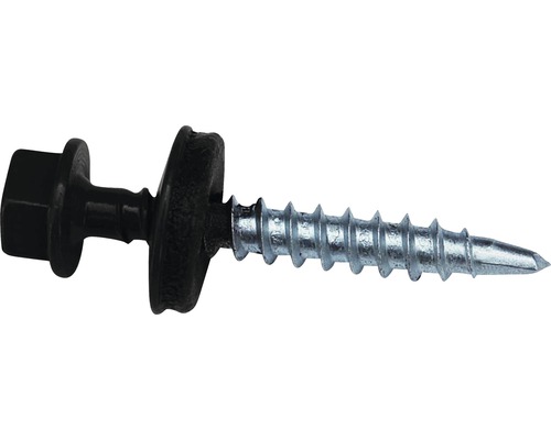 Šrouby Precit Roof 4,8 x 35 mm 50 ks 9005 černá Jeden vrtací šroub s těsnicí podložkou.