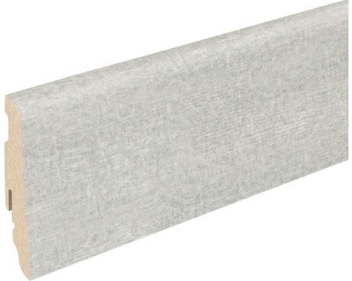 Soklová lišta Skandor Adana Wood šedá FU60L 19x58x2400 mm Podlahová lišta s dřevěnou strukturou