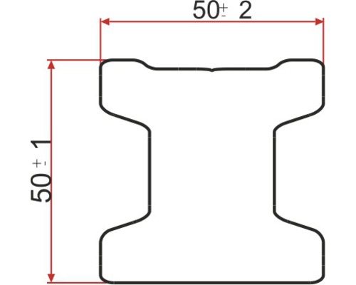 Technický výkres dlažebního kamene ve tvaru I s rozměry