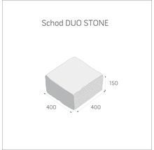 Dlažební kámen Schod DUO STONE o rozměrech 400x400x150 mm
