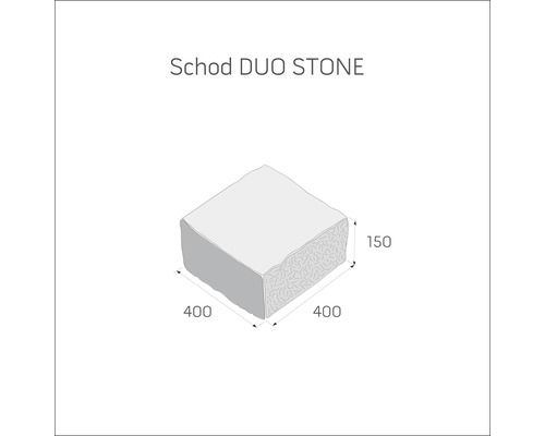 Dlažební kámen Schod DUO STONE o rozměrech 400x400x150 mm