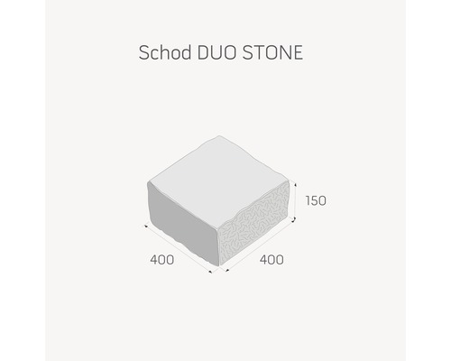 Dlažební kámen Schod Duo Stone o rozměrech 400 x 400 x 150 milimetrů