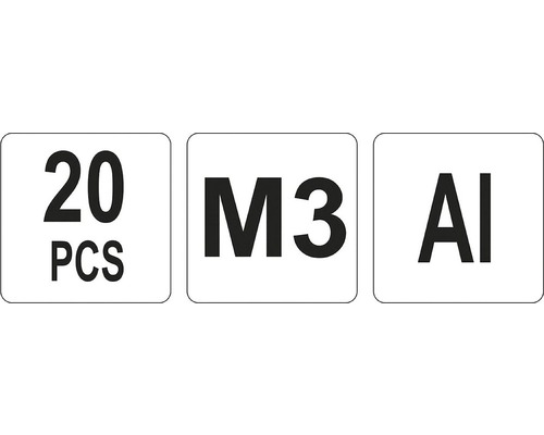 Symbolický obrázek: 20 kusů, M3, hliník