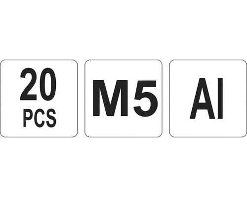 Symbol pro 20 kusů M5 z hliníku