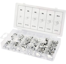 Sortimentní box s nýtovacími maticemi velikostí M3, M4, M5, M6, M8 a M10