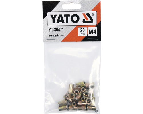 Nýtovací matice Yato M4, 20 kusů v balení.