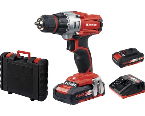 Akumulátorový vrtací šroubovák Einhell s akumulátorem, nabíječkou a kufříkem na nářadí
