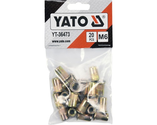 Balení 20 kusů nýtovacích matic Yato M6