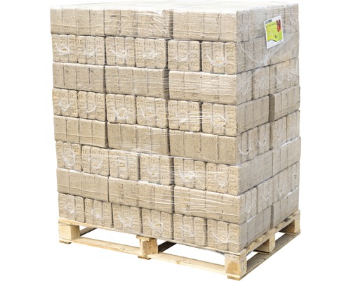 Paleta dřevěných briket pro použití jako palivo