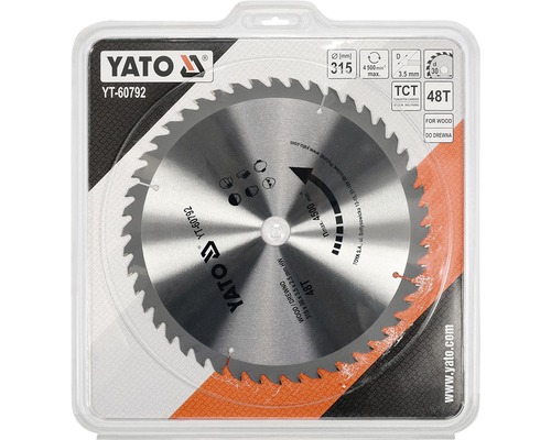Pilový kotouč Yato, průměr 315 milimetrů, 48 zubů, s karbidovými hroty, vhodný na dřevo