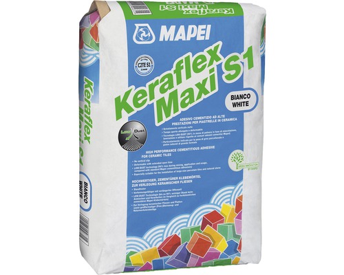 Lepidlo na obklady a dlažbu Mapei KERAFLEX MAXI S1 C2TE S1 25 kg bílé