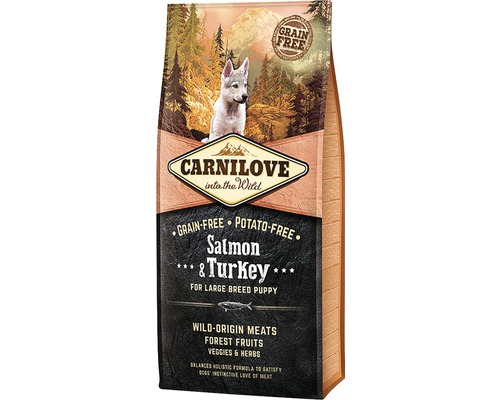 Granule pro psy Carnilove Grain Free Salmon & Turkey for Large Breed Puppy 12 kg