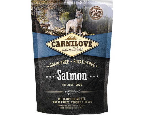 Granule pro psy Carnilove Grain Free Salmon for Adult 1,5 kg Carnilove suché krmivo pro psy s lososem pro dospělé psy, bez obilovin a brambor