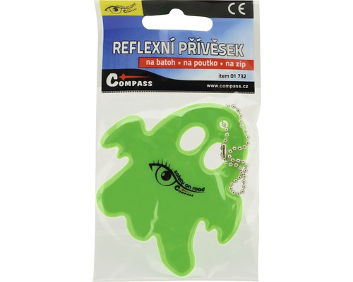 Reflexní přívěsek Compass k připevnění na batoh, poutko nebo zip v balení