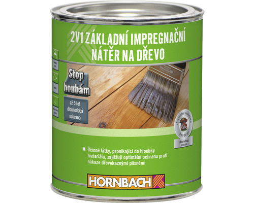 Impregnace dřeva exteriér 0,75 l Základní nátěr na ochranu dřeva v kovovém kbelíku