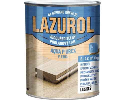 Lak na dřevo Lazurol Aqua P-urex V1301 lesklý 0,624 l Lazurol Aqua P Urex lak na dřevěné podlahy v plechovce