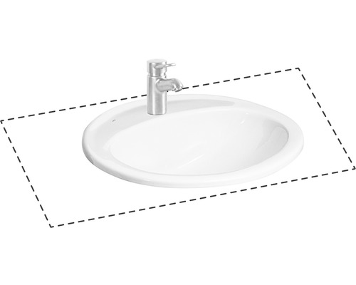 Umyvadlo Jika Ibon 56x47 cm zápustné otvor pro baterii uprostřed H8130110001041 Keramické umyvadlo s baterií do koupelny