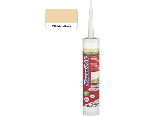Sanitární silikon MAPEI Mapesil AC 138 mandlová 310 ml Mapei Mapesil AC silikon, barva 138 mandle