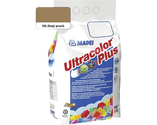 Spárovací hmota Mapei Ultracolor Plus 135 zlatý prach, 5 kg Spárovací hmota Mapei Ultracolor Plus zlatý prach v 5 kilogramovém balení