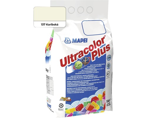 Spárovací hmota Mapei Ultracolor Plus 137 Karibská, 5 kg Mapei Ultracolor Plus spárovací hmota, barva 137 Karibská, 5 kg balení